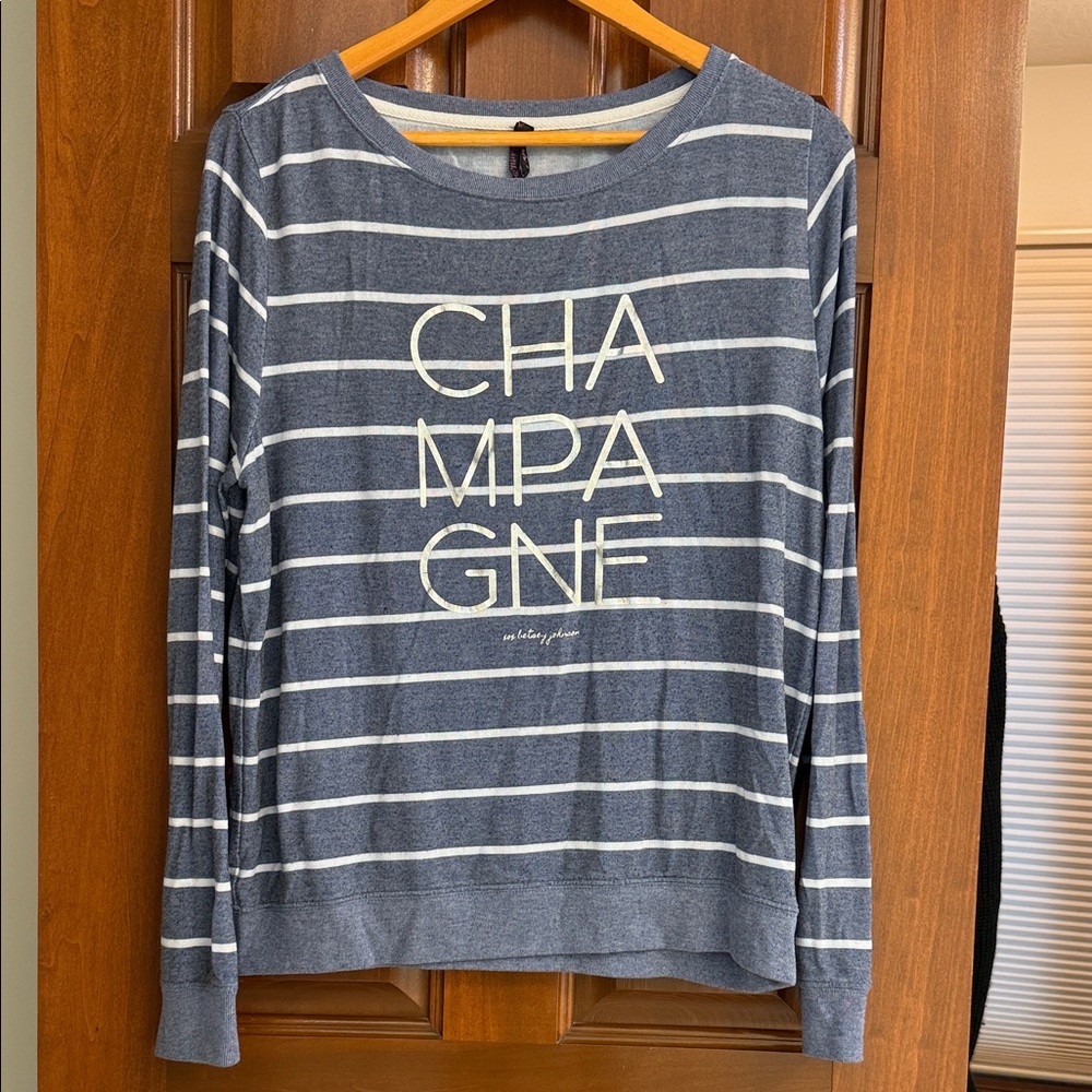 Betsey Johnson Blue and White Striped Sweater